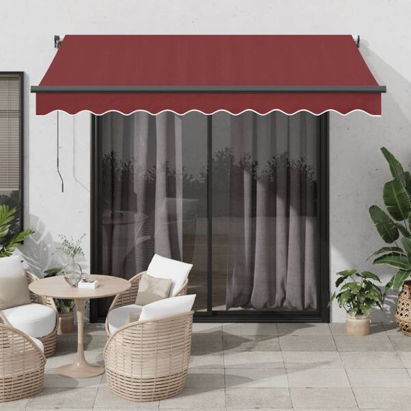 vidaXL Auvent r&eacute;tractable automatique bordeaux 350x250 cm