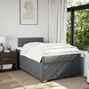 vidaXL Sommier &agrave; lattes de lit avec matelas gris fonc&eacute; 120x190cm tissu
