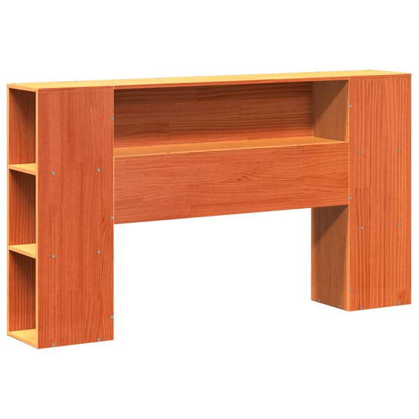 vidaXL Lit biblioth&egrave;que sans matelas cire marron 135x190cm bois massif