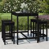vidaXL Ensemble de bar de jardin 5 pcs noir bois de pin massif