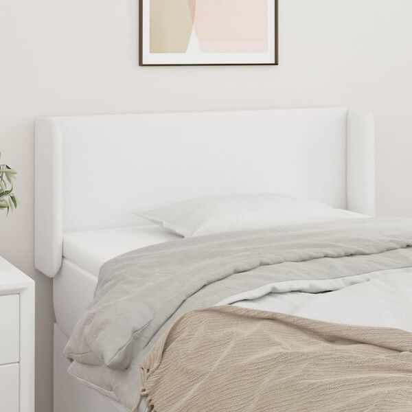 vidaXL T&ecirc;te de lit avec oreilles Blanc 103x16x78/88 cm Similicuir
