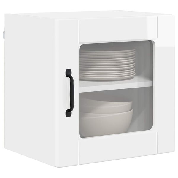 vidaXL Armoire de cuisine avec &eacute;tag&egrave;re Blanc brillant 40 x 31 x 40 cm
