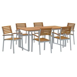 vidaXL Ensemble de salle &agrave; manger pour jardin 7 pc Gris