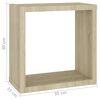 vidaXL &Eacute;tag&egrave;res cube murales 4 pcs Ch&ecirc;ne sonoma 30x15x30 cm