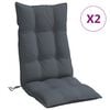 vidaXL Coussins de chaise &agrave; dossier haut lot de 2 anthracite