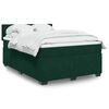 vidaXL Sommier &agrave; lattes de lit et matelas Vert fonc&eacute; 140x190cm Velours