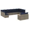 vidaXL Ensemble de canap&eacute; de jardin 12 pcs avec coussins gris r&eacute;sine tress&eacute;e