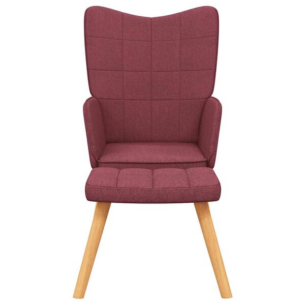 vidaXL Chaise de relaxation avec tabouret Rouge bordeaux Tissu