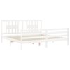 vidaXL Cadre de lit sans matelas blanc 200x200 cm bois massif