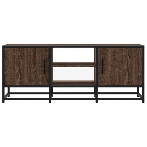 vidaXL Meuble TV chêne marron 100x35x41 cm bois d'ingénierie et métal