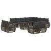 vidaXL Ensemble de canap&eacute; de jardin 13 pc Gris et Gris fonc&eacute; polyrotin