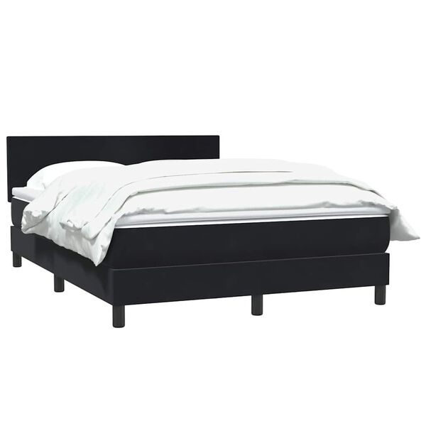 vidaXL Sommier &agrave; lattes de lit avec matelas noir 160x210 cm velours