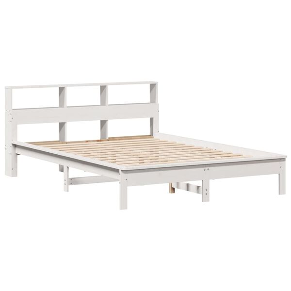 vidaXL Cadre de lit sans matelas blanc 135x190 cm bois de pin massif