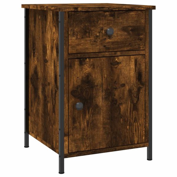 vidaXL Table de chevet chêne fumé 40x42x60 cm bois d'ingénierie