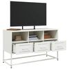 vidaXL Meuble TV blanc 100,5x39x60,5 cm acier