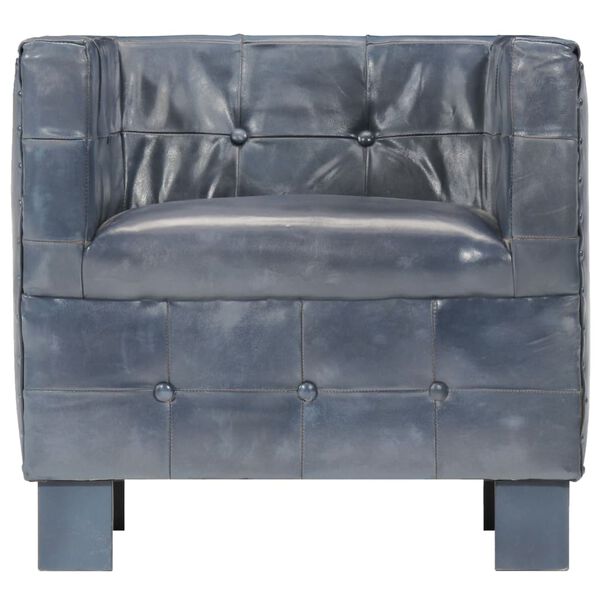 vidaXL Chaise cabriolet Gris cuir v&eacute;ritable