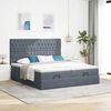 VidaXL Cadre de lit ottoman avec matelas gris fonc&eacute; 180x200cm velours