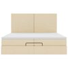 VidaXL Cadre de lit ottoman avec matelas cr&egrave;me 200x200cm tissu