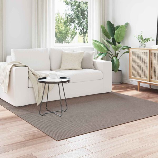 vidaXL Tapis de surface Carr&eacute; LUGO Taupe 200 x 200 cm Polyester
