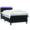 vidaXL Sommier &agrave; lattes de lit avec matelas et LED noir 80x220 cm velours