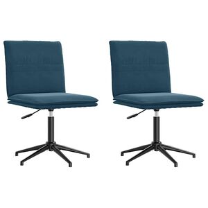 vidaXL Chaises &agrave; manger lot de 2 Bleu Velours