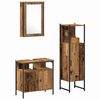 vidaXL Ensemble de mobilier de salle de bain avec porte 3 pcs Marron