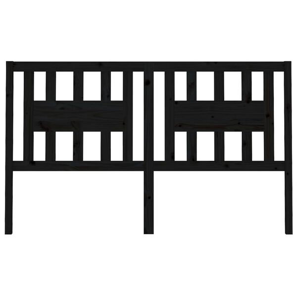 vidaXL T&ecirc;te de lit Noir 206x4x100 cm Bois massif de pin