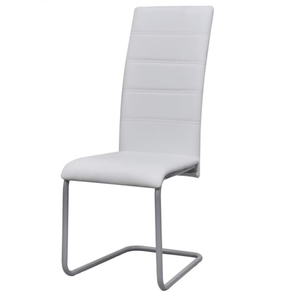 vidaXL Chaises à manger cantilever lot de 6 blanc similicuir
