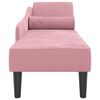 vidaXL Chaise longue avec coussins rose velours