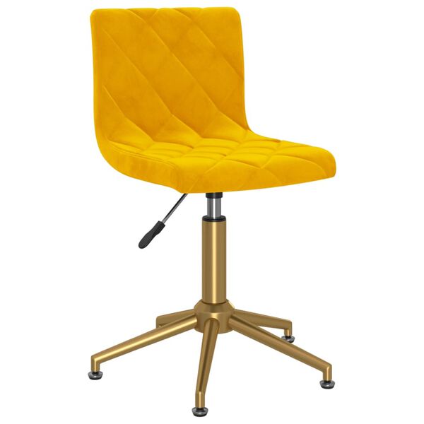 vidaXL Chaise pivotante de salle &agrave; manger Jaune moutarde Velours