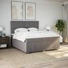 vidaXL Sommier &agrave; lattes de lit avec matelas Taupe 200x200 cm Tissu