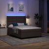 vidaXL Lit &agrave; ressort LED avec matelas Marron fonc&eacute; 160 x 200 cm tissu
