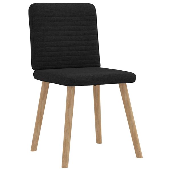 vidaXL Chaises &agrave; manger lot de 4 noir tissu
