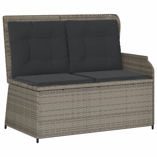 vidaXL Salon de jardin 7 pcs avec coussins Gris Résine tressée