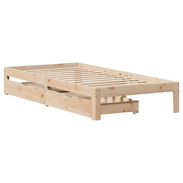 vidaXL Cadre de lit avec tiroirs sans matelas 75x190 cm