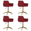 vidaXL Chaises &agrave; manger pivotantes lot de 4 Rouge bordeaux Velours