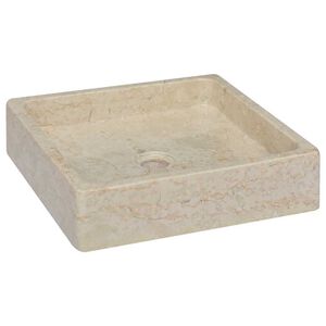vidaXL Lavabo Cr&egrave;me 40x40x10 cm Marbre