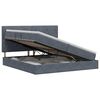 vidaXL Lit avec rangement et matelas Gris fonc&eacute; 200 x 200 cm Velours