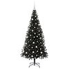 vidaXL Sapin de Noël avec 300 LED avec support Noir 180 cm PVC