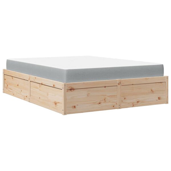vidaXL Lit avec matelas 160x200 cm bois de pin massif