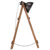 vidaXL Lampadaire Noir E27 Bois de manguier massif