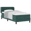 vidaXL Lit &agrave; ressorts avec t&ecirc;te de lit Vert fonc&eacute; 90 x 190 cm Velours