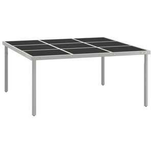 vidaXL Table de salle &agrave; manger de jardin 170x170x74,5cm Verre et acier
