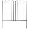 vidaXL Cl&ocirc;ture de jardin BOXTEL avec arceau sup&eacute;rieur en acier 181 x 150 cm noir