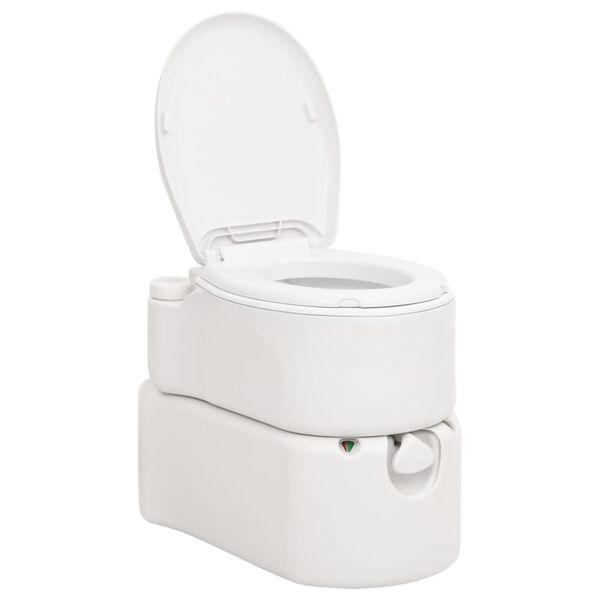 vidaXL Toilette de camping int&eacute;gr&eacute;e blanc 24+17 L PEHD et &eacute;mail