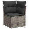 vidaXL Salon de jardin 6 pcs avec coussins gris r&eacute;sine tress&eacute;e