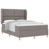 vidaXL Lit &agrave; ressorts avec matelas gris fonc&eacute; 90x190 cm Taupe tissu