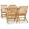 vidaXL Ensemble &agrave; manger d'ext&eacute;rieur 5pcs Bois solide de teck