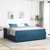 vidaXL Cadre de lit avec matelas Bleu 200 x 200 cm tissu