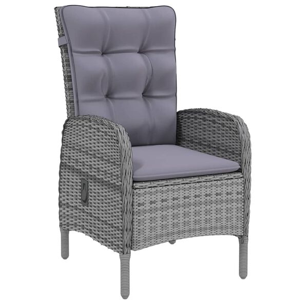 vidaXL Ensemble à manger de jardin 5 pcs Résine tressée Gris